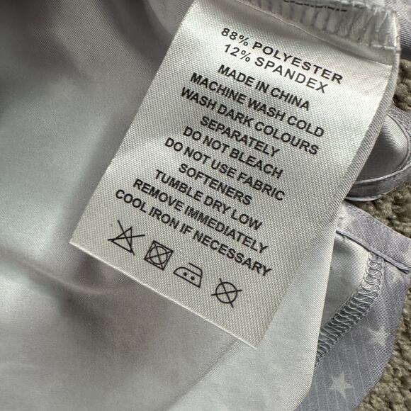 FN3P Golf Shirt Mens Large Gray White Stars USA Flag Short Sleeve Golfing Polo - Picture 6 of 11